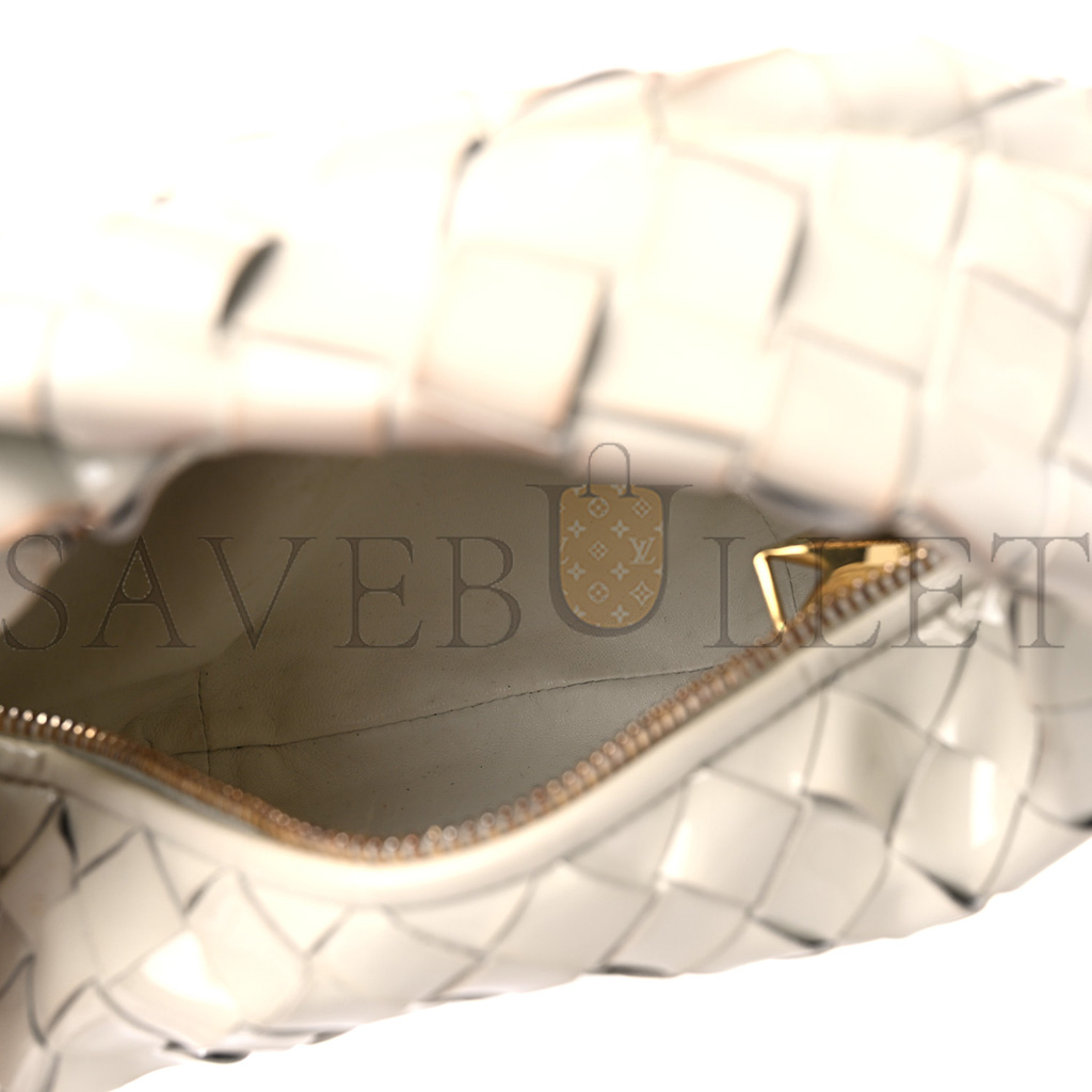 bo*te*ga Ve*ne*ta patent nappa intrecciato mini jodie white (24*12*8cm)