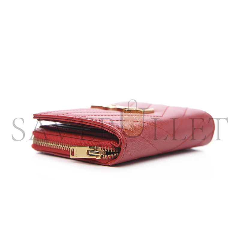 Y*L cassandre matelassÉ compact zip around wallet in grain de poudre leather 403723bow016422 (12*10*3cm)
