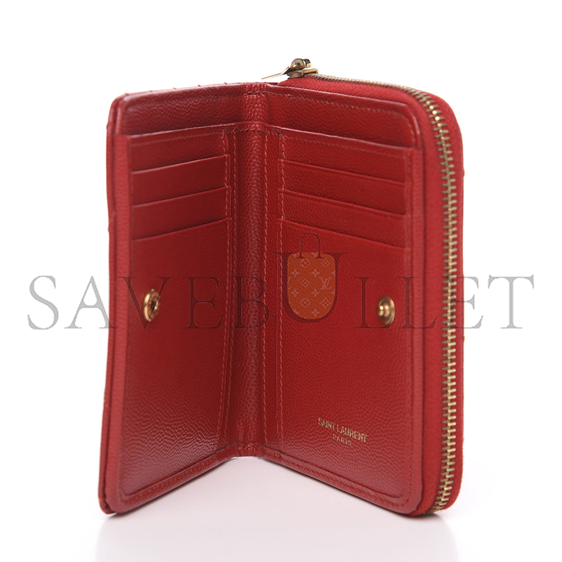 Y*L cassandre matelassÉ compact zip around wallet in grain de poudre leather 403723bow016422 (12*10*3cm)