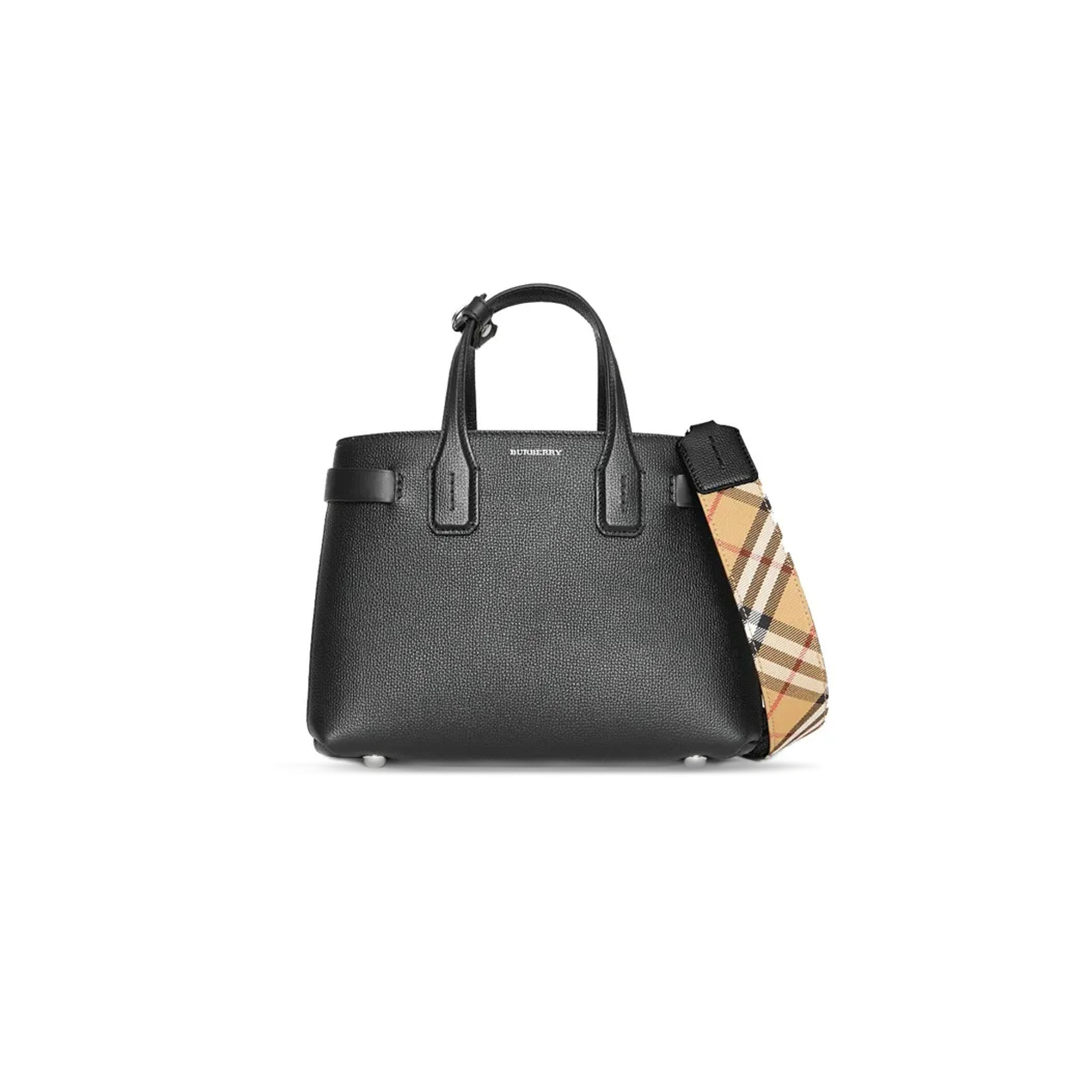 Bv*b*rry plaid patchwork leather tote and shoulder bag 4076748 (26*19*12cm)