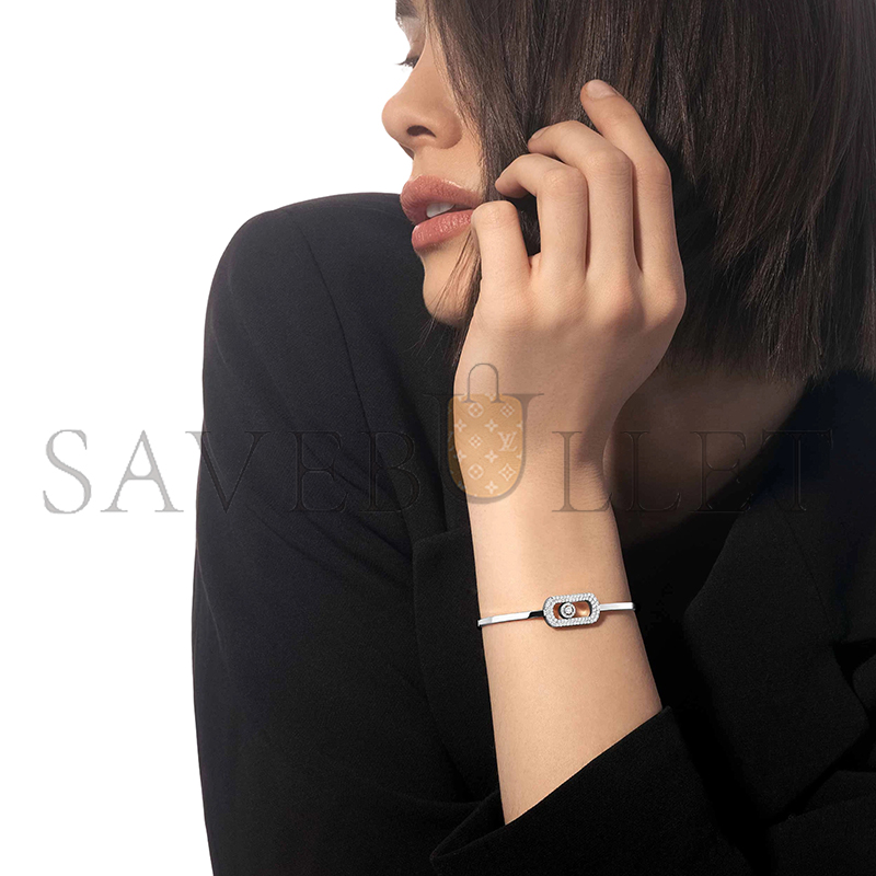 Mes1kaa so move pavÉ bangle white gold d1am0nd bracelet 13428-wg
