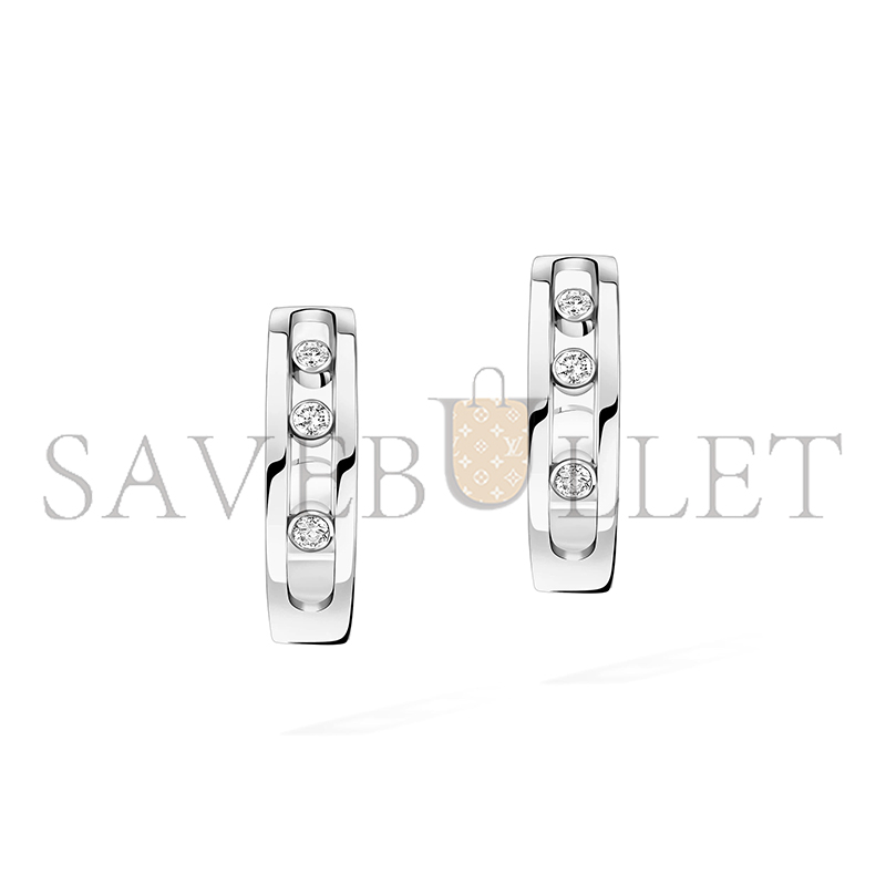 Mes1kaa move hoop earrings white gold d1am0nd earrings 04407-wg