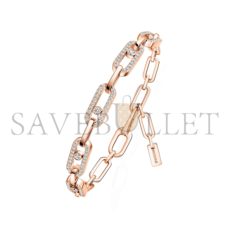 Mes1kaa move link bracelet pink gold d1am0nd bracelet 12187-pg