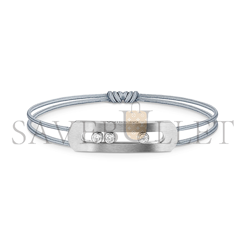 Mes1kaa move titanium cord bracelet natural titanium d1am0nd bracelet 10096-tn