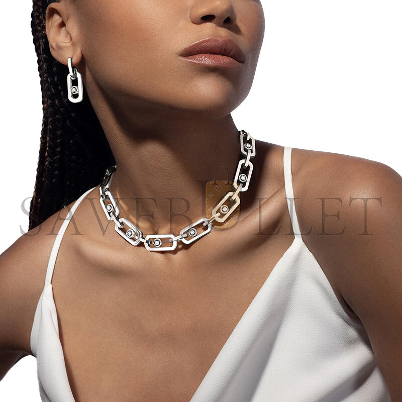 Mes1kaa so move xl pendant earrings white gold d1am0nd earrings 13132-wg