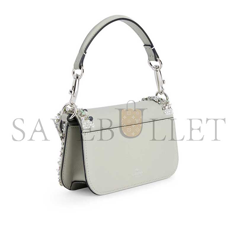 Va1e*ntin0 garavani locÒ small embellished leather shoulder bag 5w2b0n86nkg (20*10*6cm)