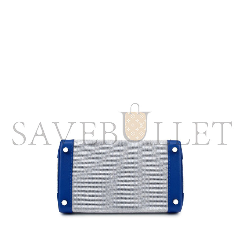 H**me5 bleu france swift and toile birkin 25 palladium hardware (25*20*13cm)