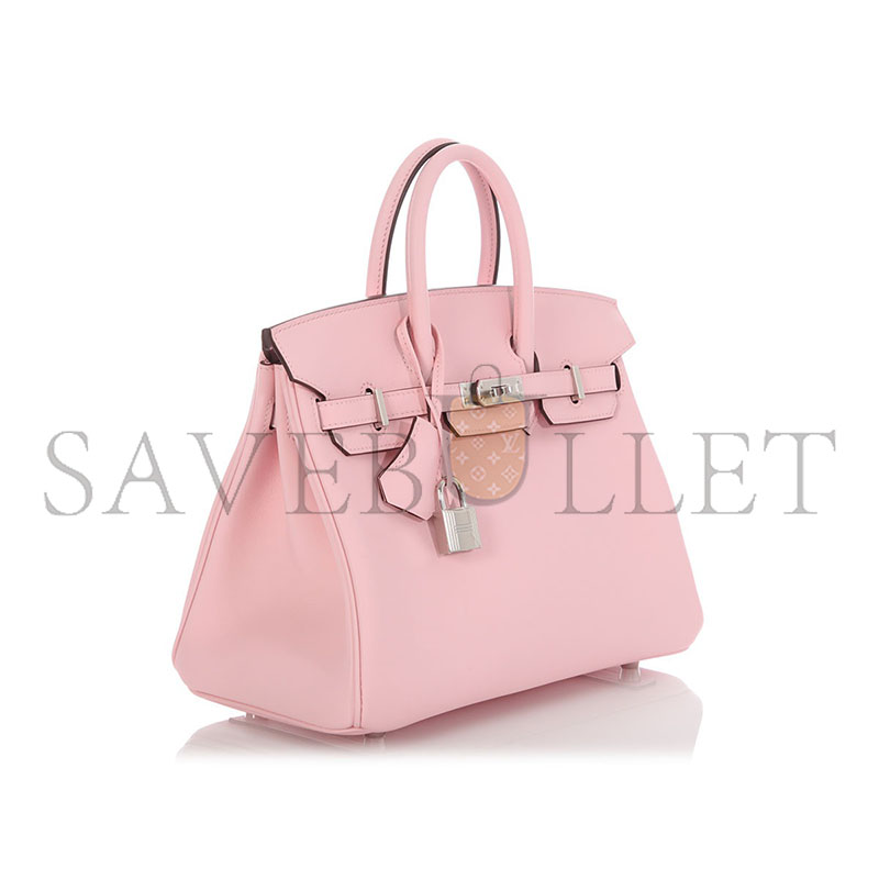 H**me5 birkin 25 rose dragee swift palladium hardware (25*20*13cm)