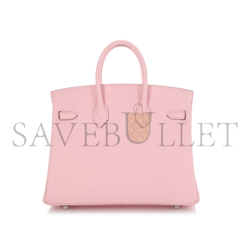 H**me5 birkin 25 rose dragee swift palladium hardware (25*20*13cm)