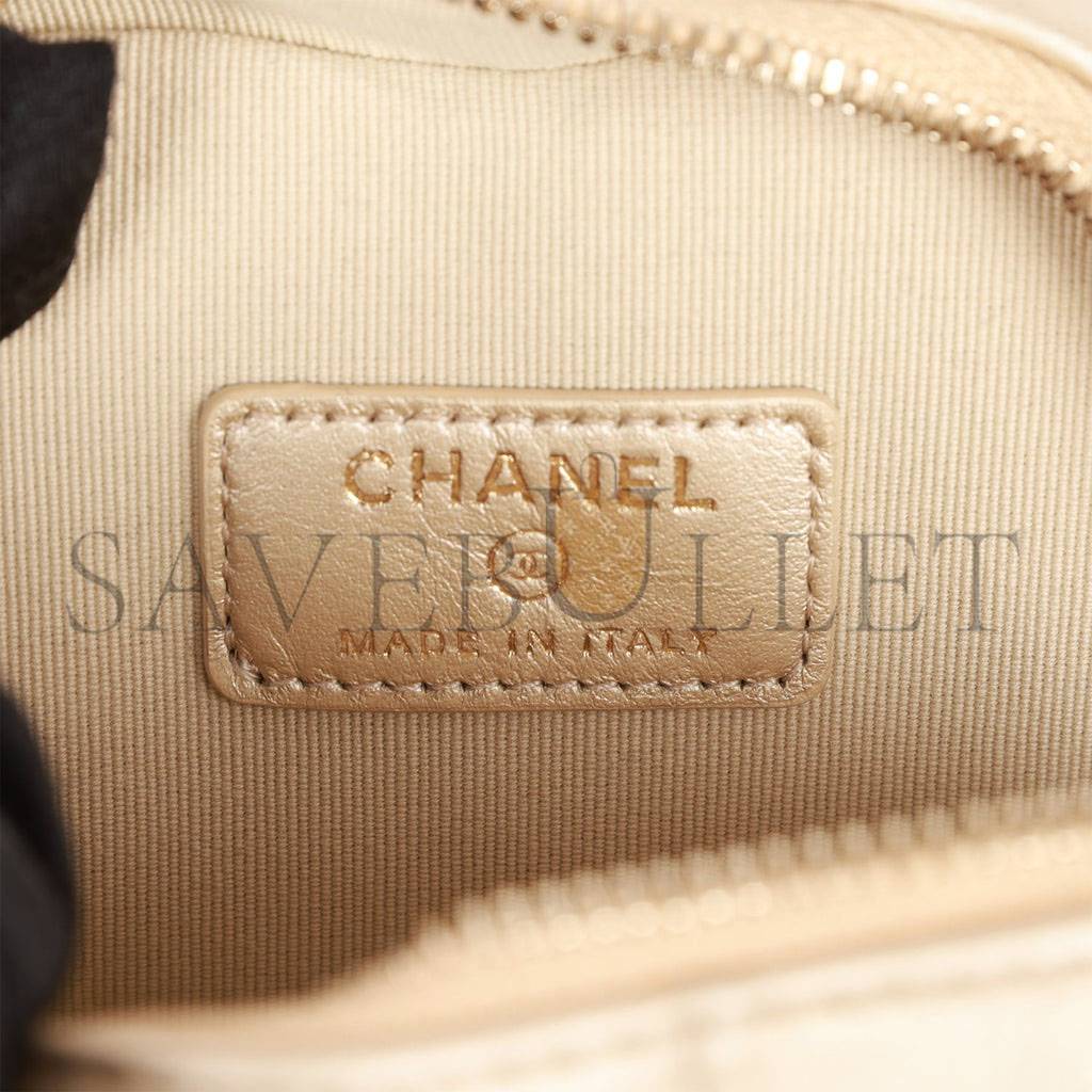 Ch*el cc in love heart belt bag gold lambskin light gold hardware (11*10*4cm)